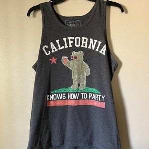 Riot Society California Knows How to Party Tank Top Mens M Gray